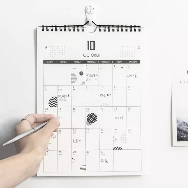 A2 A3 A4-formaat afdrukbare bureaukalender Aangepast groot formaat 4c offsetdruk