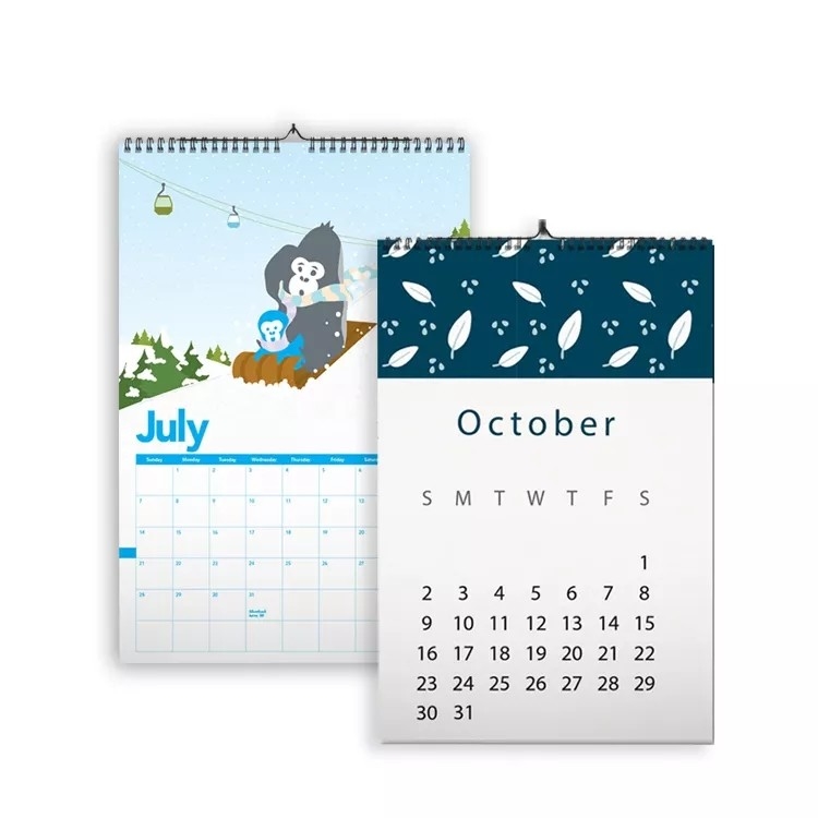 A2 A3 A4-formaat afdrukbare bureaukalender Aangepast groot formaat 4c offsetdruk