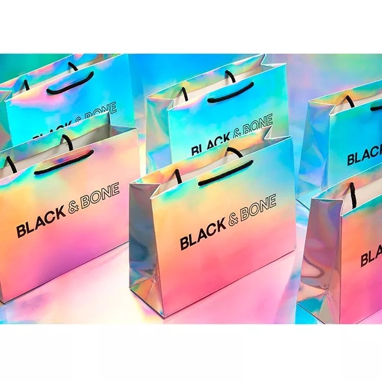 Schitter de Zilveren Kleur van de Boodschappentassen Holografische Cmyk van de Foliekleding